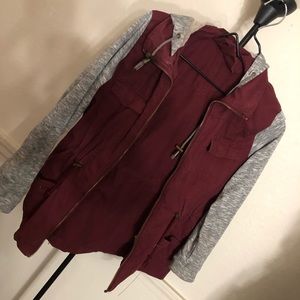 Burgundy utility jacket